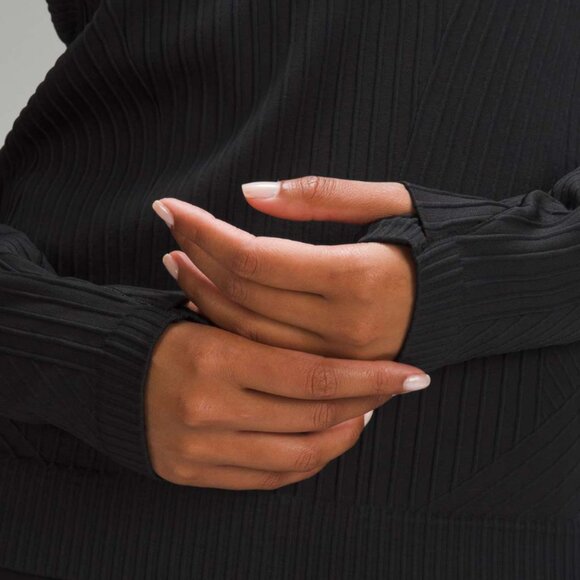 LULULEMON REST LESS PULLOVER AERIAL CURRENT BLACK SIZE 6 - Picture 2 of 7